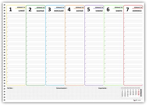 Agendepoint It Planning Settimanale 30x42 A Colori SPIRALATO Da