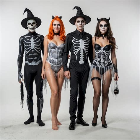 Premium Photo A Group Of People Dressed As Skeletons And A Skeleton