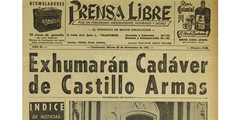 Piden Exhumar El Cuerpo De Castillo Armas En 1961