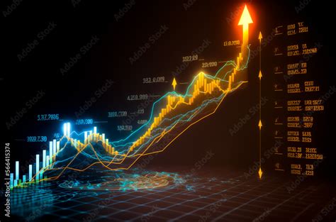 market graph stock market chart  japanese candlesticks indicating