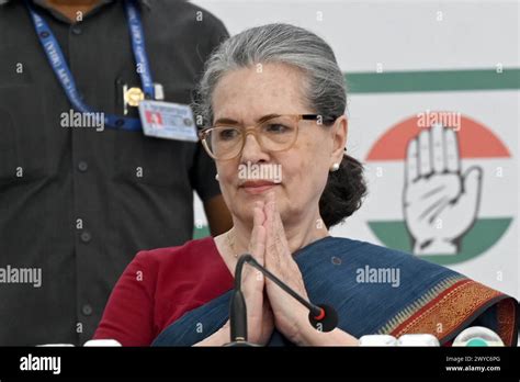 NEW DELHI INDIA APRIL 5 Congress Senior Party Leader Sonia Gandhi