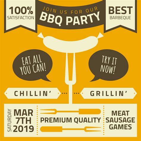 Cute Retro Bbq Poster Vector 465008 Vector Art at Vecteezy