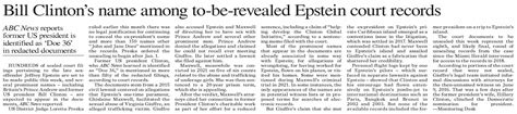 Dawn Epaper Jan Bill Clinton S Name Among To Be Revealed