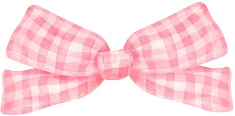 Pink Coquette Bow Gingham Watercolor 36004877 Png