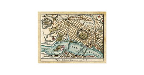 Civil War Map of Richmond, Virginia in 1863 Postcard | Zazzle.com