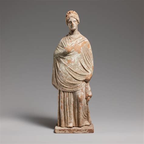 Terracotta Statuette Of A Standing Woman Greek Corinthian Early