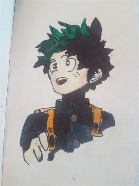 Fanart Drew Deku In His School Uniform Rbokunoheroacademia