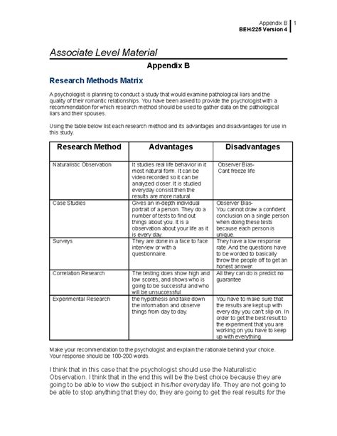 Beh225 Appendix B Classroom Assignments Appendix B Beh225 Version