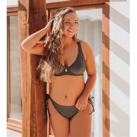 Annadiva Swim Smocky Bikini Hose mit Seitlichen Bändern Olive Annadiva