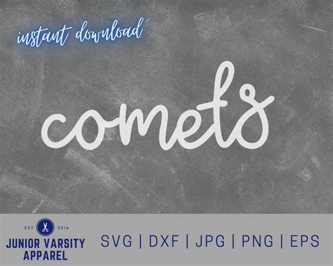 Comets Svg Cut File Digital File Pdf Eps Dxf Comets Mascot