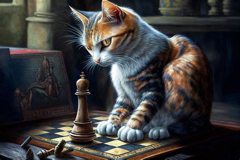 Cat and Chess Digital Art by Billy Bateman - Pixels