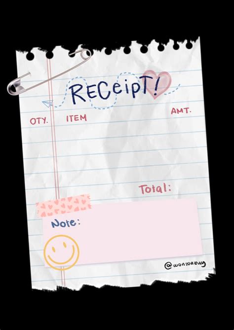 receipt   kartu catatan desain pamflet desain presentasi