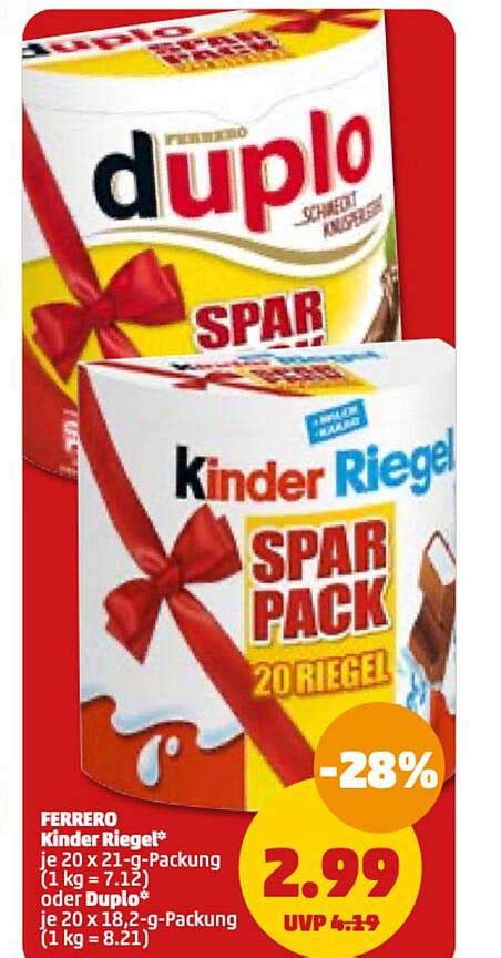 Ferrero Kinder Riegel Oder Duplo Angebot Bei Penny