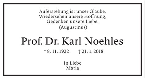 Traueranzeigen Von Karl Noehles Frankfurter Allgemeine Lebenswege