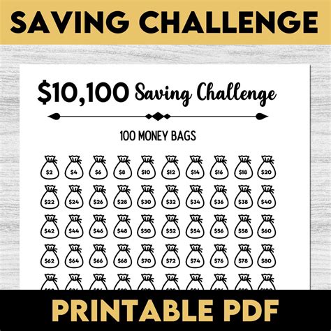 Money Saving Challenge Printable Savings Tracker Printable