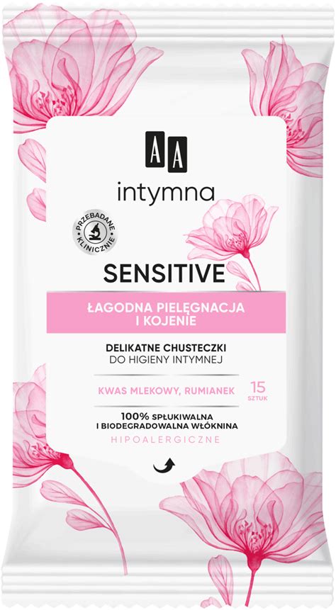 AA Intymna Sensitive Delikatne Chusteczki Do Higieny Intymnej 15 Szt