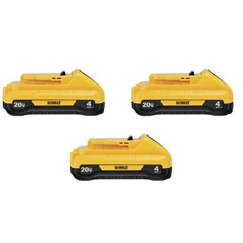 Power Tool Batteries DEWALT 20 Volt MAX Compact Lithium Ion 4 0Ah