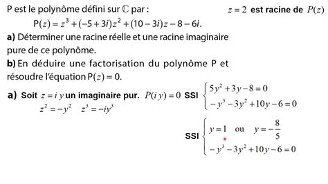 Exo D Terminer Les Racines R Elles Et Imaginaires Pures D Un Polyn Me