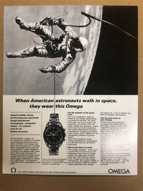 Omega Vintage 1969 Advertisement Speedmaster 321 861 Professional Moon