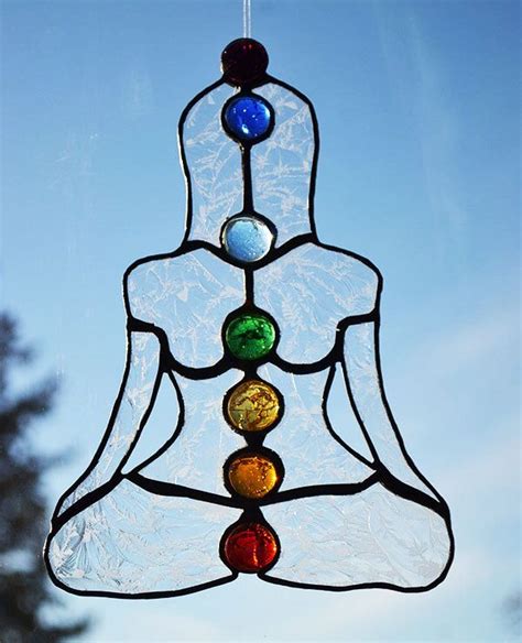 Chakra Stained Glass Meditation Suncatcher Stained Glass Crafts Stained Glass Diy Stained