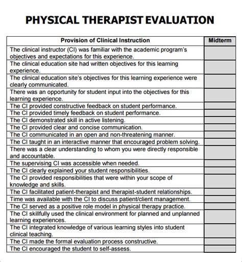 Physical Therapy Evaluation 7 Free Download For Pdf