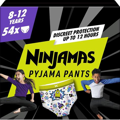 Pampers Ninjamas Pyjama Pants Unisex Spaceships 8 12 Years 54 Pyjama