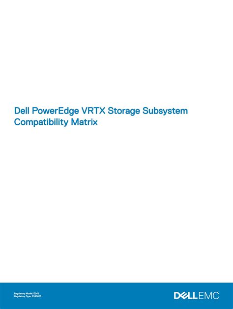 Dell PowerEdge VRTX Storage Subsystem Compatibility Matrix | Dell ...