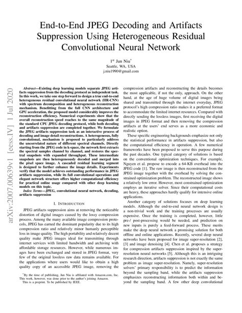 End To End JPEG Decoding And Artifacts Suppression Using Heterogeneous