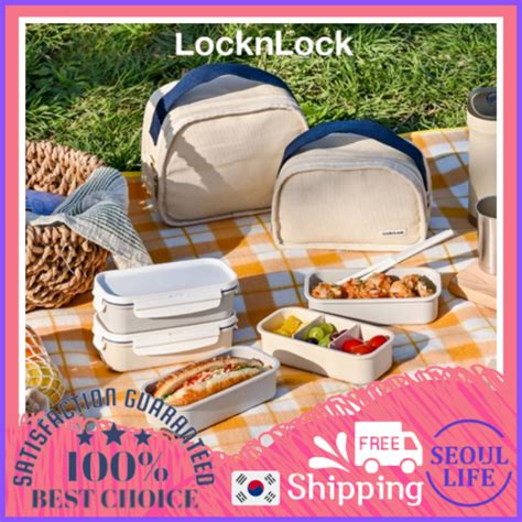 Locknlock New Daily Cotton Tier Layer Lunch Box With Chopsticks