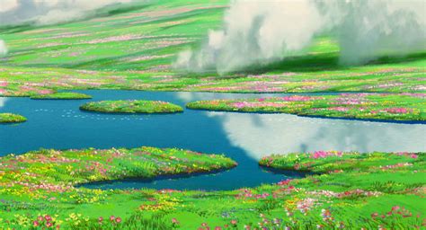 Howl's Moving Castle - Flower Field Background : a:t5_37d9h