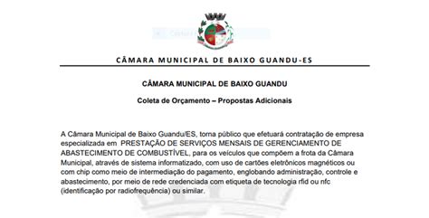 Pedido Compra de Combustível Câmara Municipal