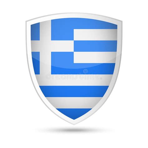 Icono Del Escudo Del Vector De La Bandera De Grecia Stock De