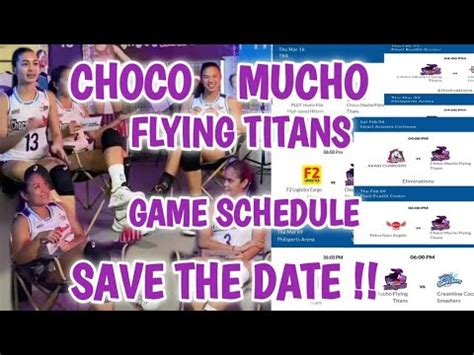 Choco Mucho Flying Titans Game Schedule Pvl Youtube