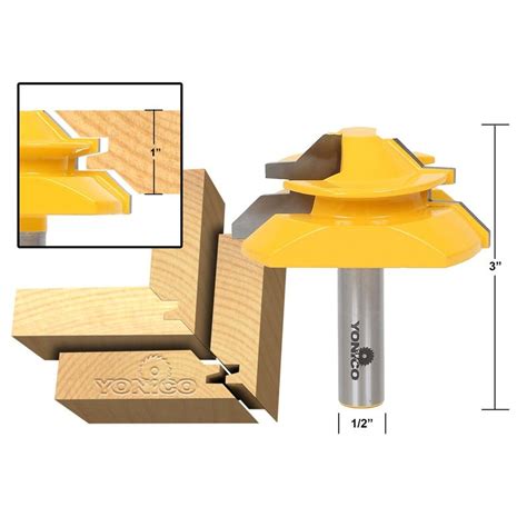 Joinery Miter Glue Joint Large Lock Miter Router Bit 45 Degree