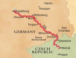 Elbe River On European Map