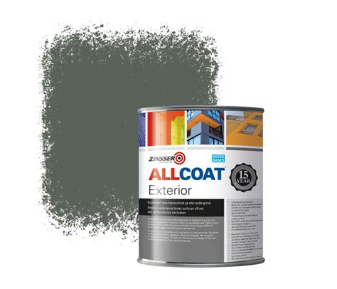 Zinsser Allcoat Exterior Wall Paint Ral Green Grey Liter