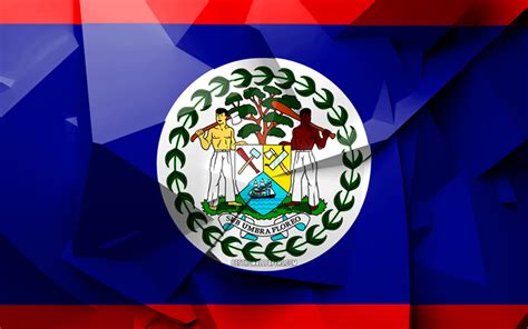 Download wallpapers 4k, Flag of Belize, geometric art, North American countries, Belizean flag ...