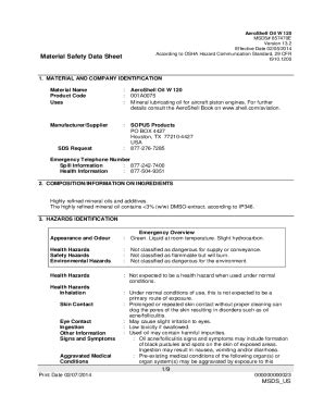 Fillable Online Sds Aeroshell W Oil Safety Data Sheet View The