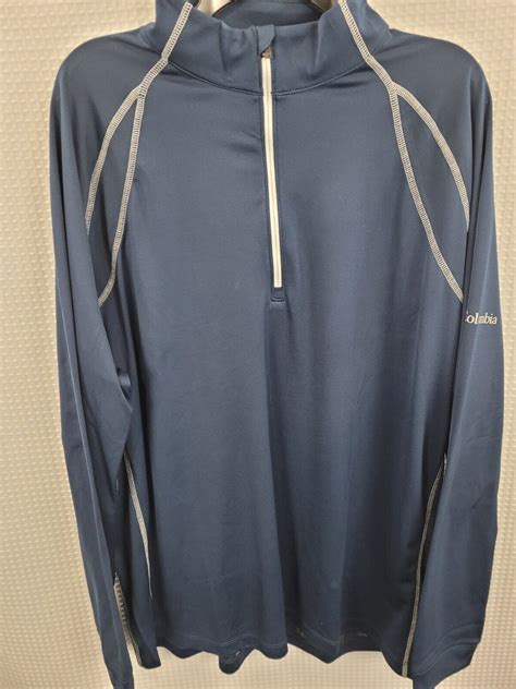 Columbia Golf Navy Blue Omni Heat Quarter Zip Pullove Gem