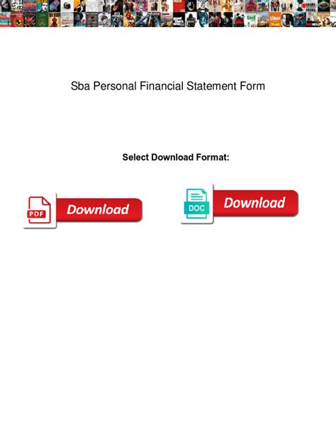 Fillable Online Sba Personal Financial Statement Form Sba Personal