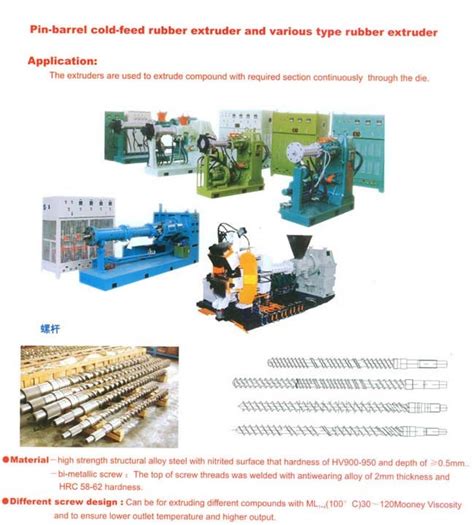 Pin Barrel Cold Feed Rubber Extruder Rubber Machine And Extruder