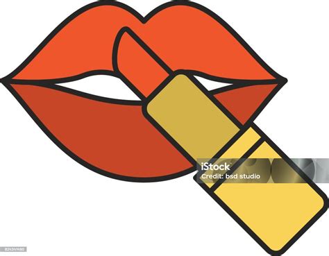 Lipstick With Womans Lips Icon Stock Illustration Download Image Now