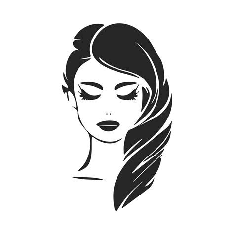 Black and white logo depicting a beautiful and sophisticated woman. For ...