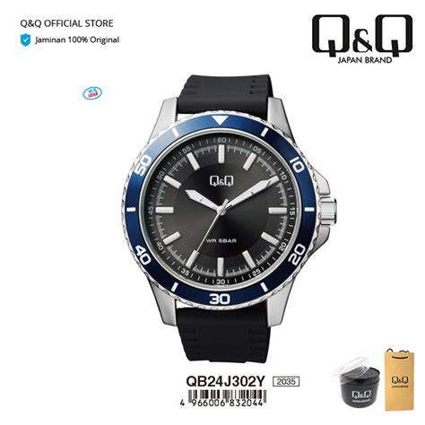 Jual Q Q QnQ QQ Original Jam Tangan Pria Fashion Analog Rubber QB24