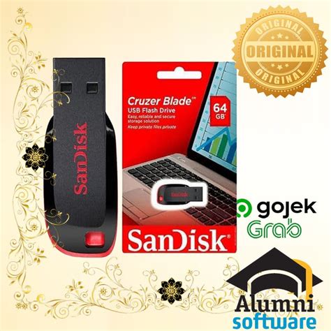 Jual ORI 100 Flashdisk SANDISK 64GB Cruzer Blade CZ50 GARANSI