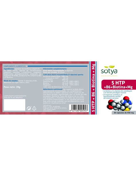 Sotya 5 HTP B6 Biotina Mg 60 Cap