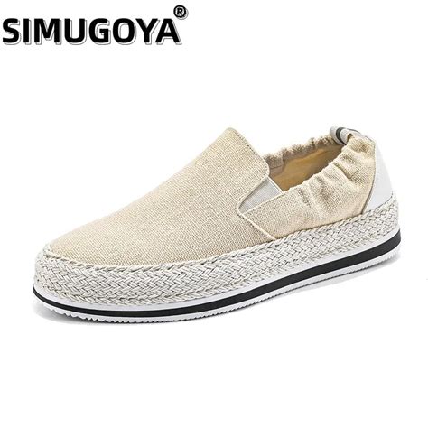 SIMUGY Mocasines De Pana Trenzada De Paja Para Hombre Zapatos