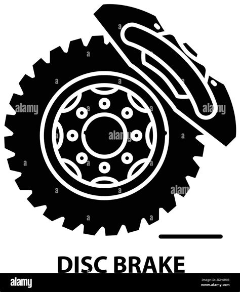 Disc Brake Icon Black Vector Sign With Editable Strokes Concept Illustration Stock Vector