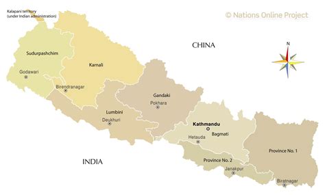 administrative map  nepal nations  project