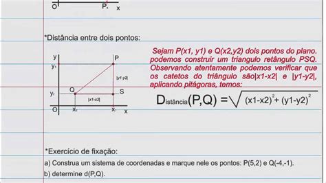 Geometria Analítica Aula 1 Apresentação Do Plano E Distância Entre Dois Pontos Youtube